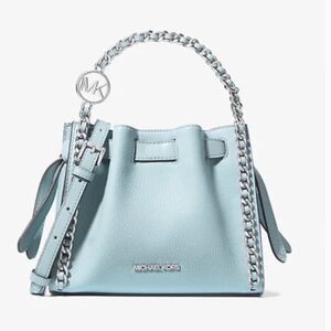 NEW! Michael Kors Baby Blue Mina Small Chain Crossbody Bag